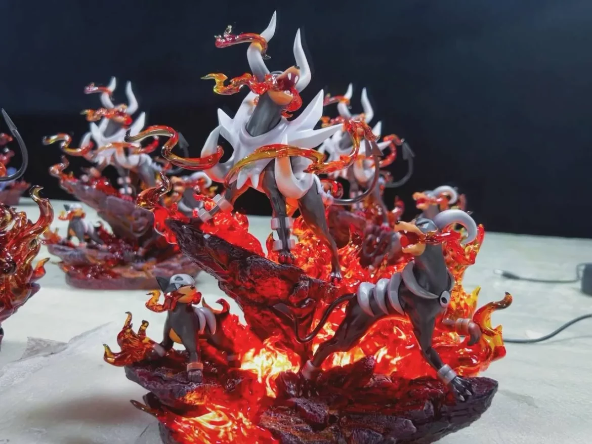 GX Evolution Series 010 Houndoom Family with LED - Pokemon Resin Statue - Fantasy Studios
