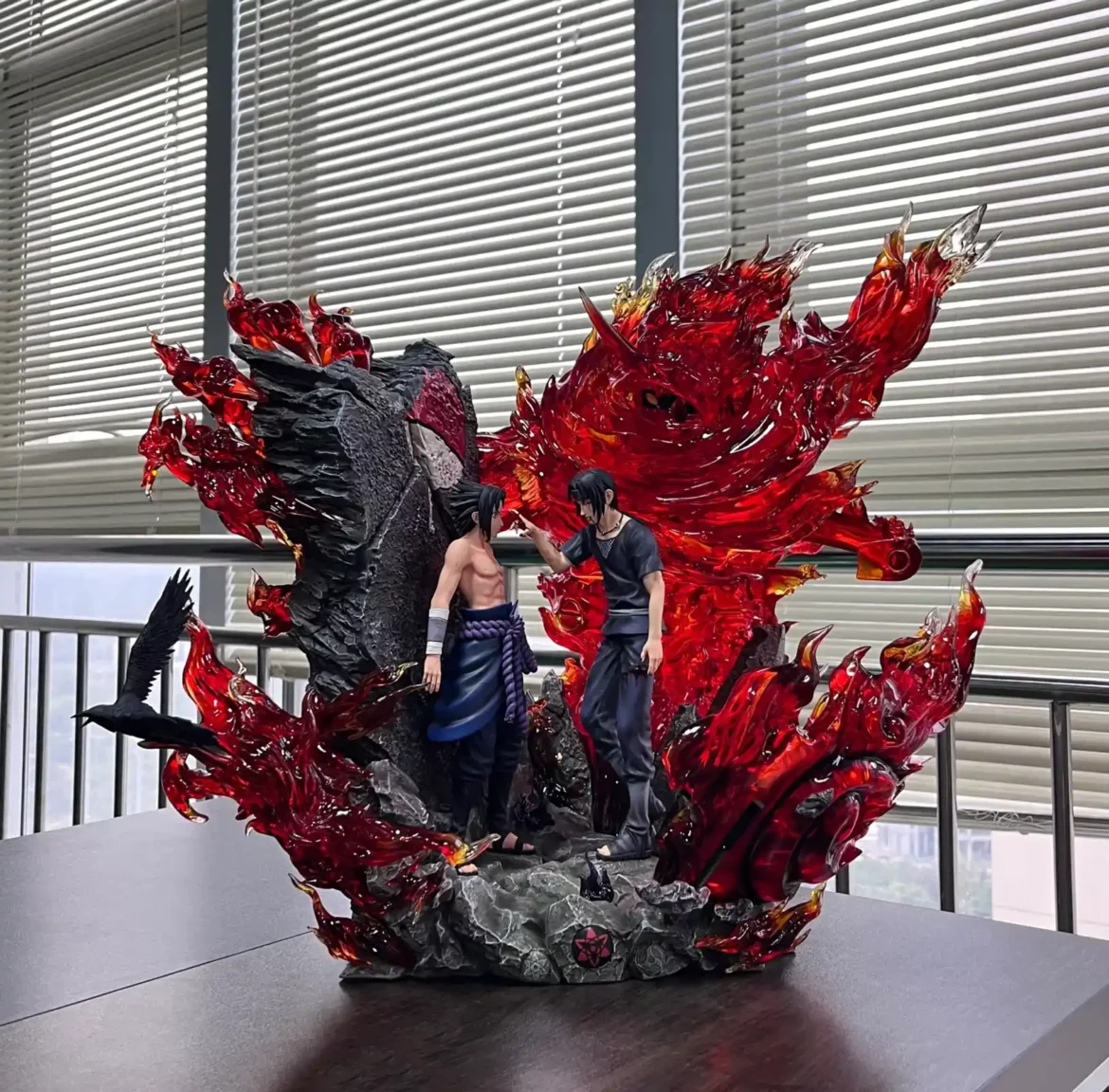 Itachi-Uchiha-vs-Sasuke-Uchiha-with-LED-Naruto-Resin-Statue-SURGE-Studios-3